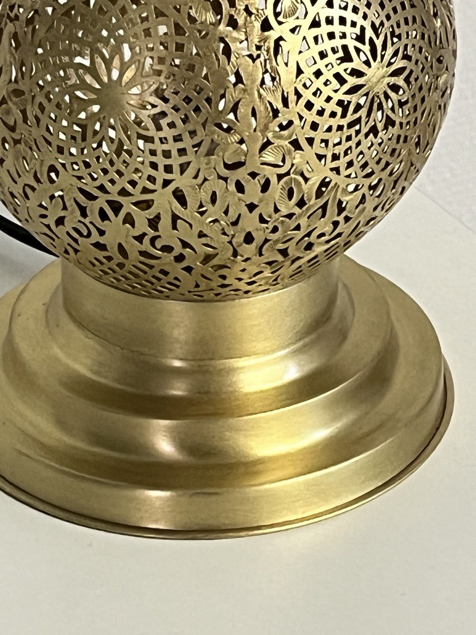Orientalische Tischlampe/Nachttischlampe aus Kupfer Handgefertigte 40cm Gold