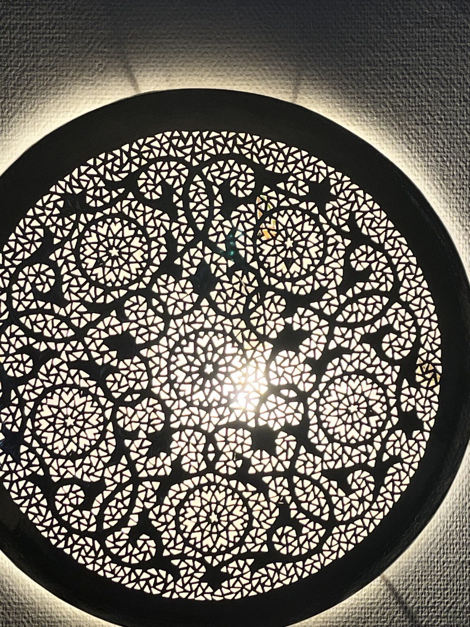 Silber 60x60 Orientalische Wandlampe Handgefertigte aus Kupfer