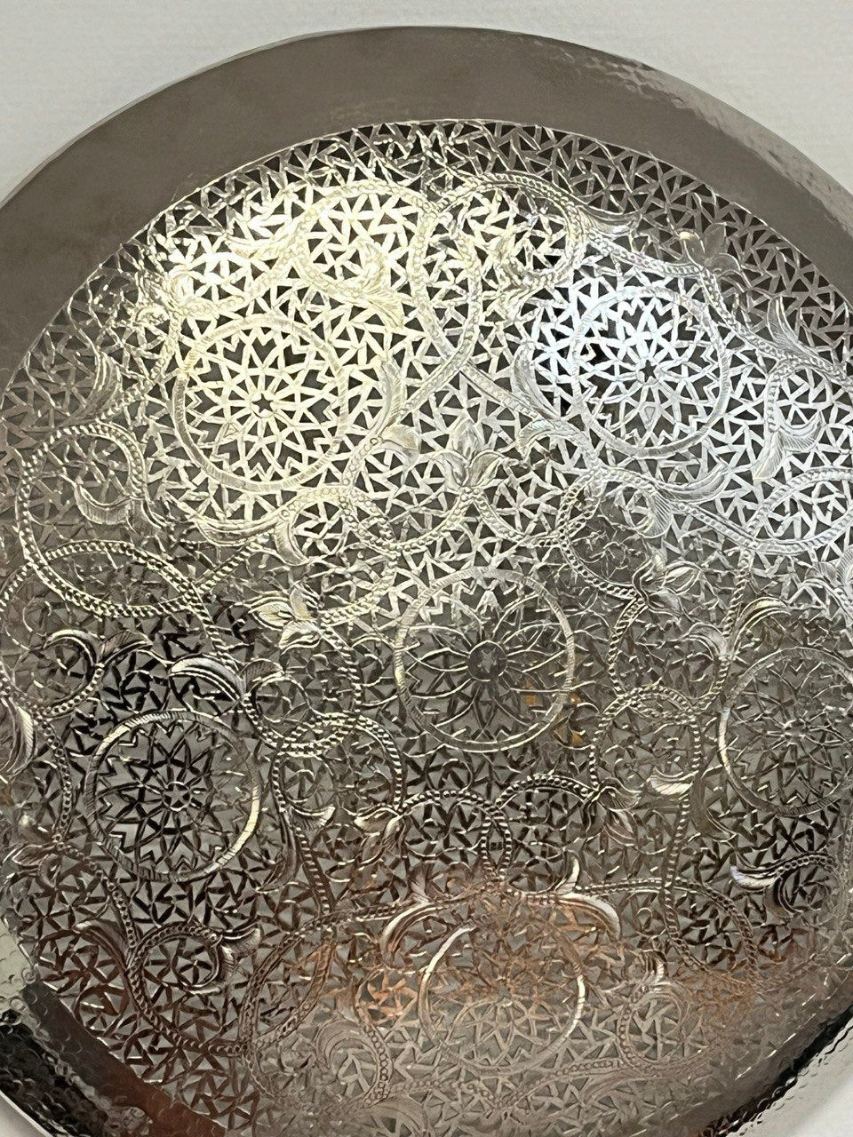 Silber 60x60 Orientalische Wandlampe Handgefertigte aus Kupfer