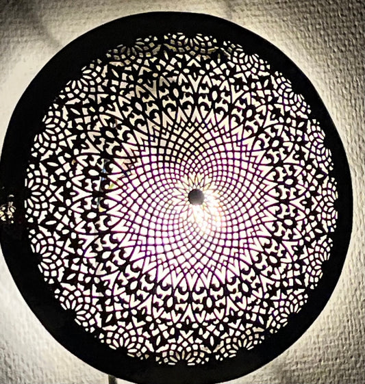 Orientalische Wandlampe Handgefertigte aus Messing 30x30 cm Farbe Silber