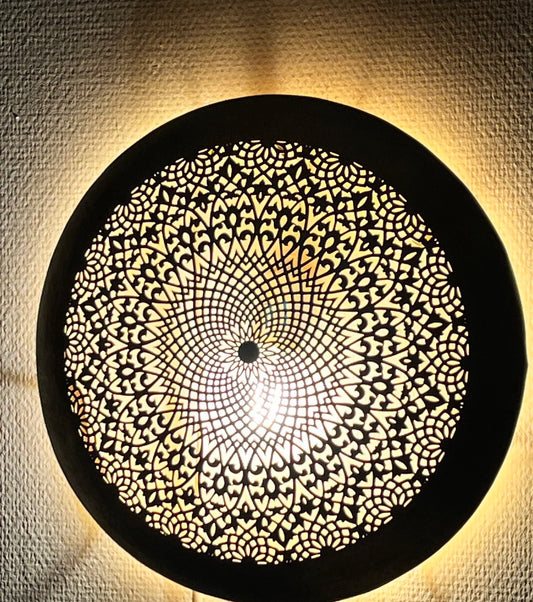 Orientalische Wandlampe Handgefertigte aus Messing 40x40cm Farbe Gold Aus Marrakesch