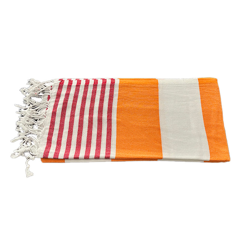 Deluxe Hamam-, Strand- und Saunatuch 100 x 180 cm, 100% Baumwolle-Orange