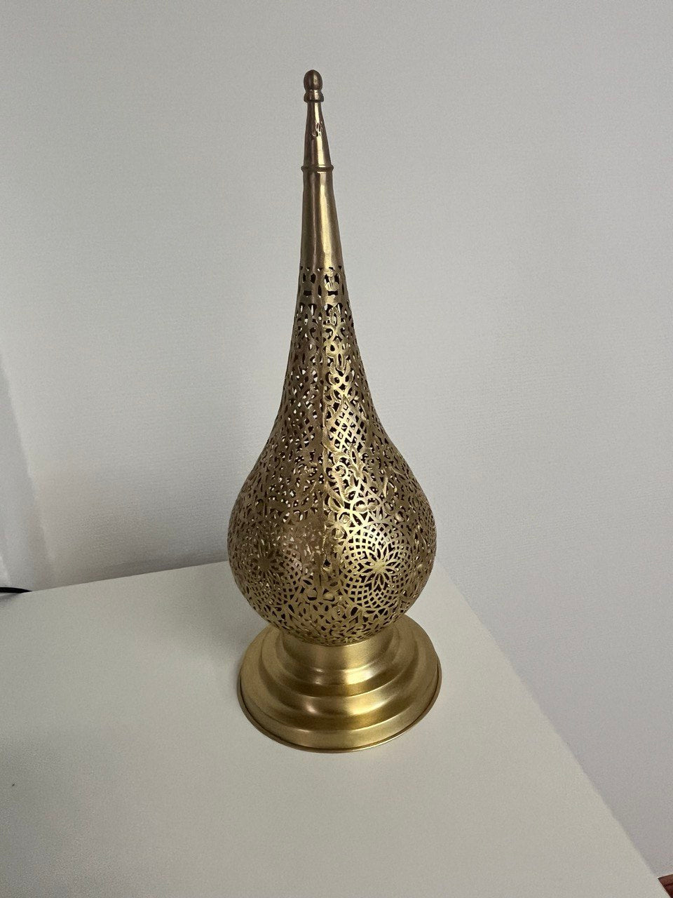 Orientalische Tischlampe/Nachttischlampe aus Kupfer Handgefertigte 40cm Gold