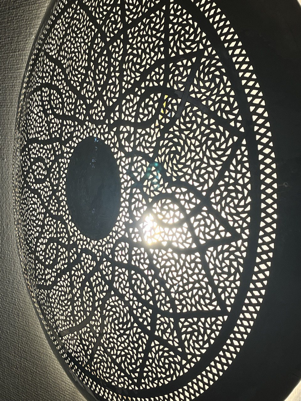 Orientalische Handgefertigte Kupfer Silber Wandlampe aus Marokko 80x80cm