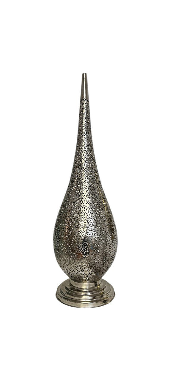 Orientalische Stehlampe Handgefertigt 100cm Silber aus Kupfer