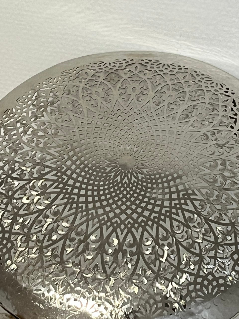 Orientalische Wandlampe Handgefertigte aus Messing 30x30 cm Farbe Silber