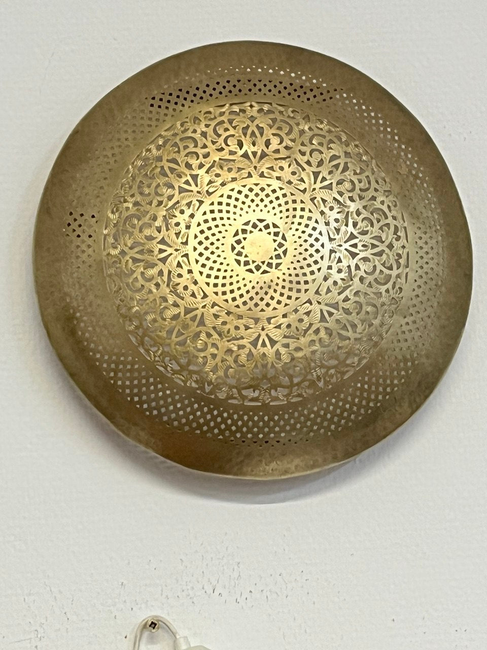 Orientalische Wandlampe Handgefertigte aus Messing 30x30cm Farbe Gold Aus Marrakesch